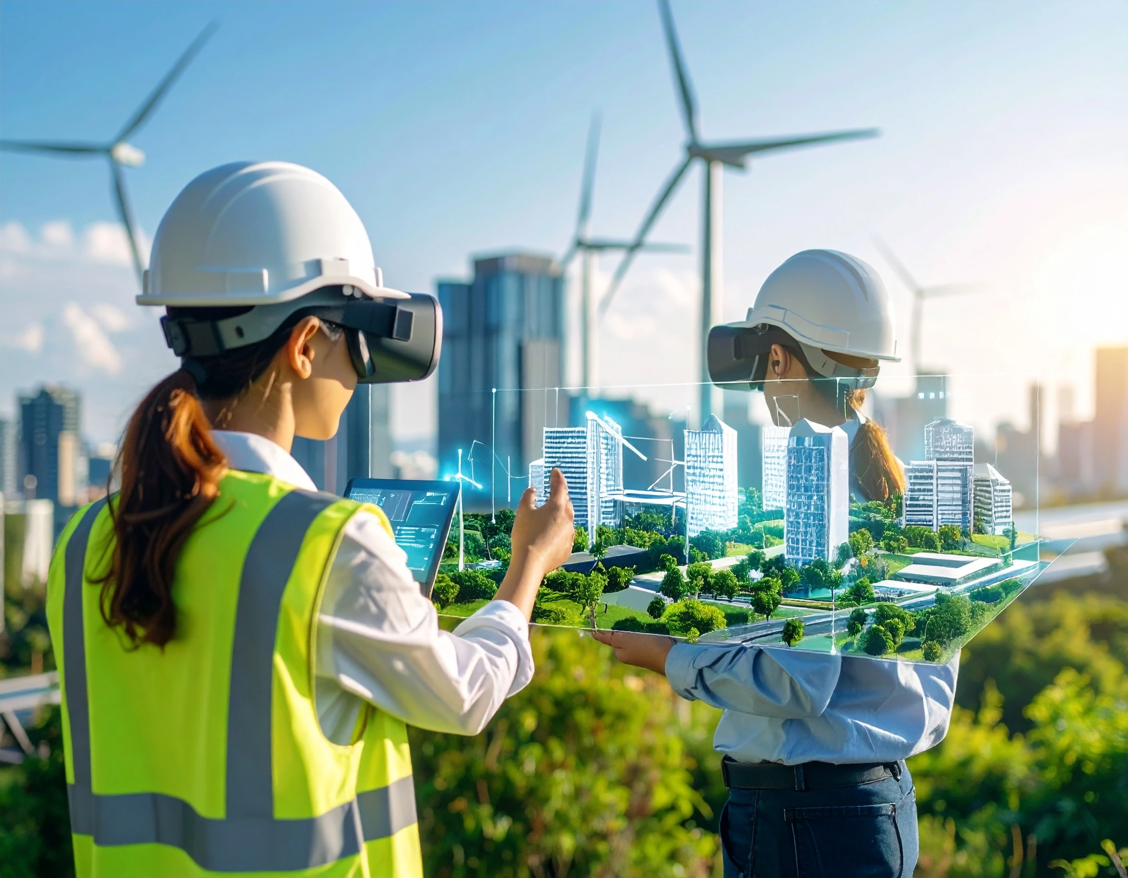 Agentic AI managing adaptive virtual spaces with dynamic 3D simulations of a smart city’s real-time traffic flow and logistics.