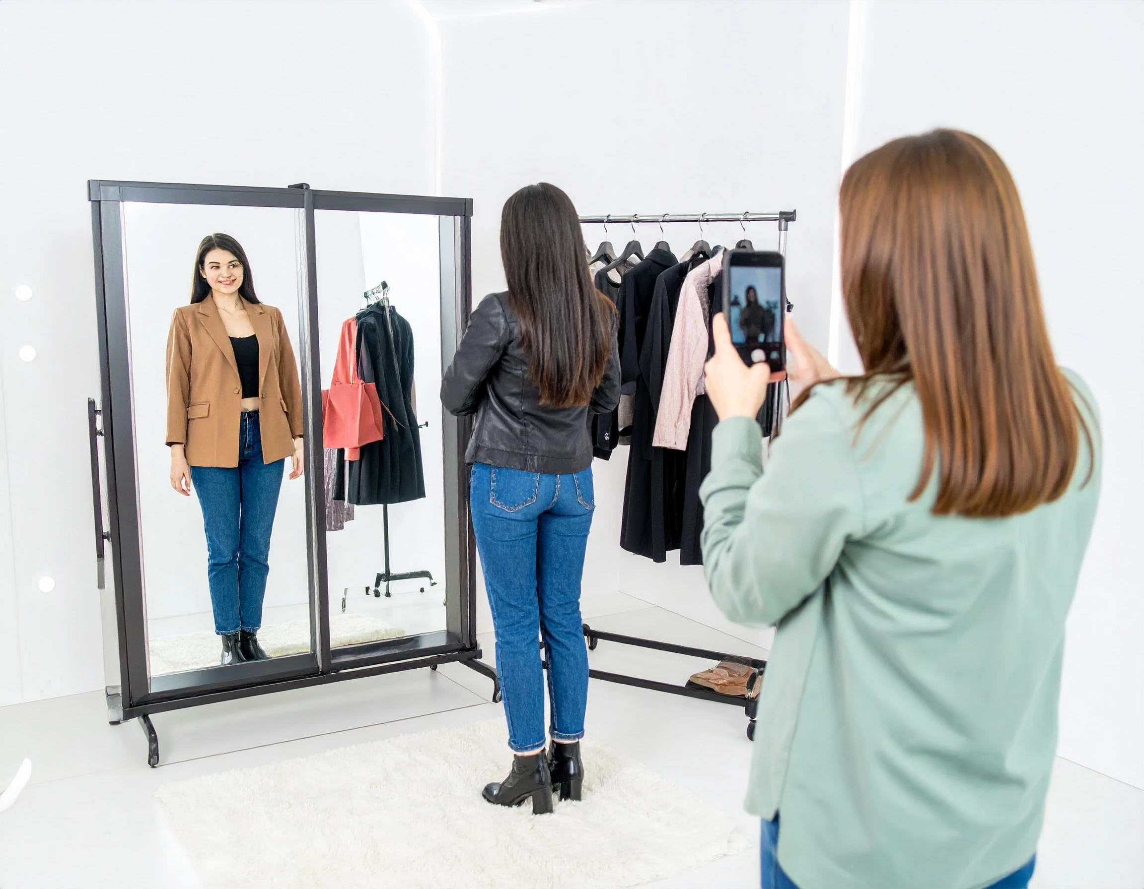 virtual try-on in google search showing ai clothes changer and virtual fitting room for online shopping
