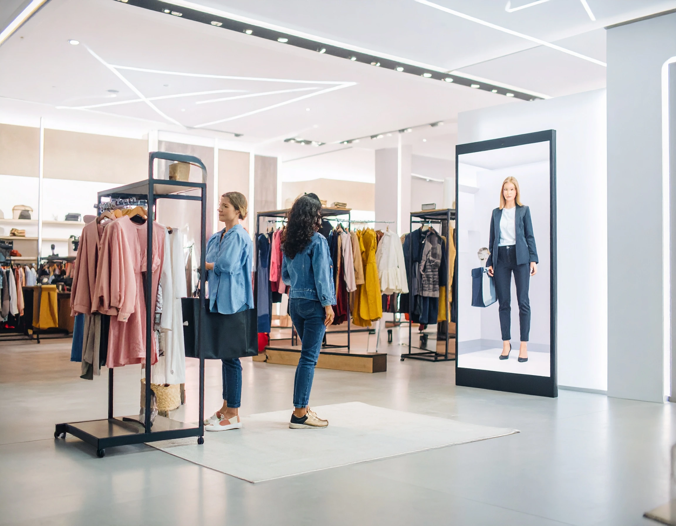 virtual try-on in google search showing ai clothes changer and virtual fitting room for online shopping