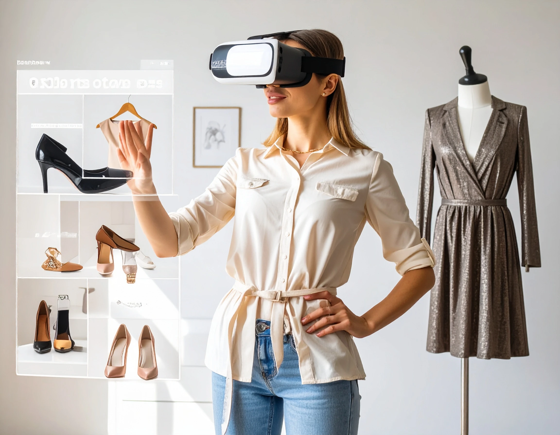 Virtual try on technology showing how clothes, shoes, glasses, and jewelry look on a person in real time