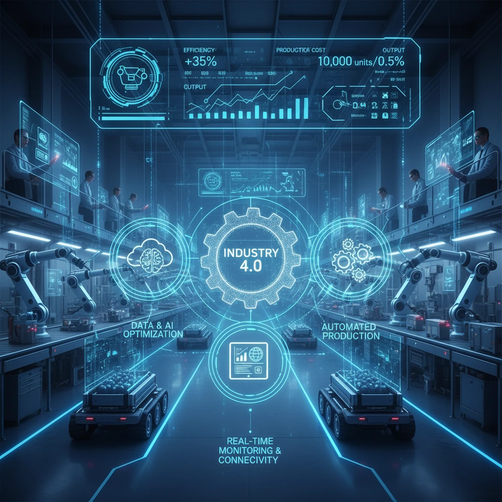 illustrating how Industry 4.0 simplifies manufacturing and boosts efficiency